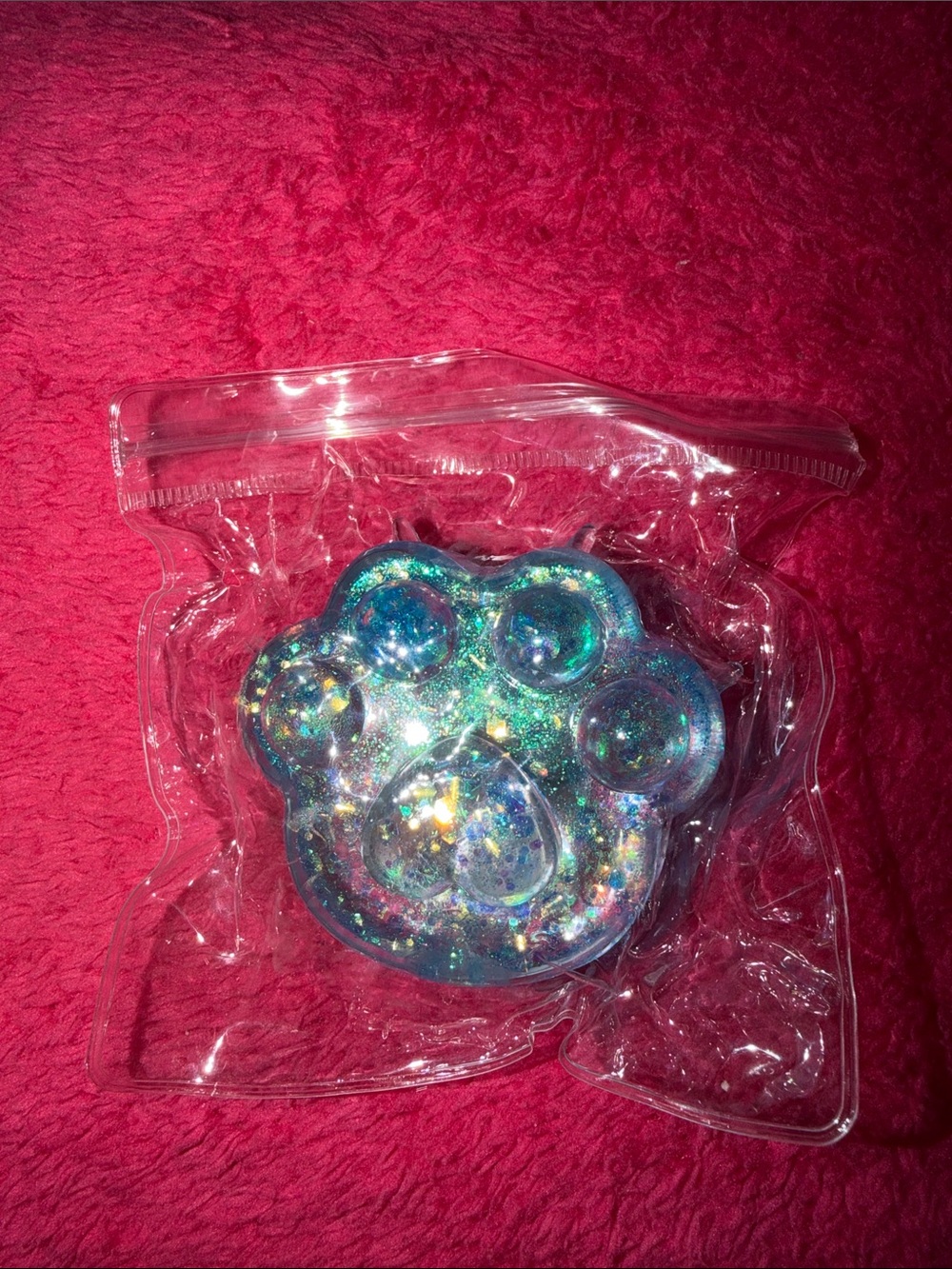 glittery squishy paw